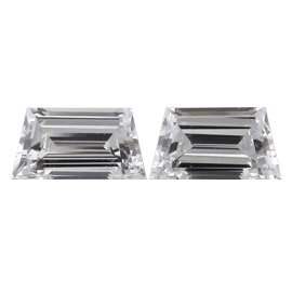0.32 cttw Pair of Trapezoid Step Cut Natural Diamonds : E / VS1