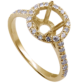 18K Yellow Gold Multi Stone Setting : 0.36 cttw Diamonds