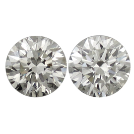 2.05 cttw Pair of Round Natural Diamonds : H / SI3