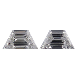 0.83 cttw Pair of Trapezoid Diamonds : G / VS2