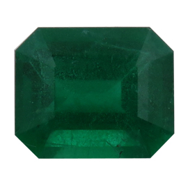 1.63 ct Emerald Cut Emerald : Rich Olive Green