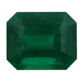 1.63 ct Rich Olive Green Natural Emerald Cut Natural Emerald