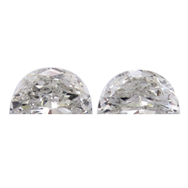 0.79 cttw Pair of Half Moon Natural Diamonds : I / SI1