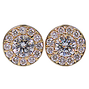 14K Yellow Gold 0.75cttw Diamond Earrings