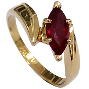 18K Yellow Gold 1.48ct Ruby Ring