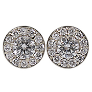 14K White Gold 0.75cttw Diamond Earrings