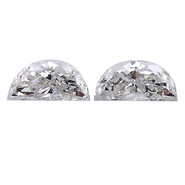 1.02 cttw Pair of Half Moon Natural Diamonds : I / SI1