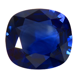 6.25 ct Cushion Cut Blue Sapphire : Rich Royal Blue