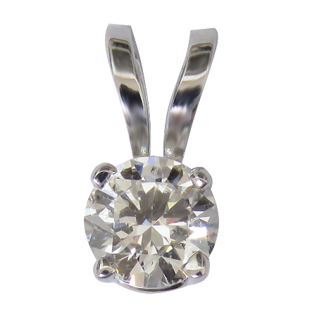 14K White Gold Solitaire Pendant : 0.20 ct Diamond