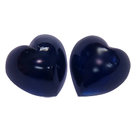 6.79 cttw Pair of Cabochon Blue Sapphires : Deep Rich Blue