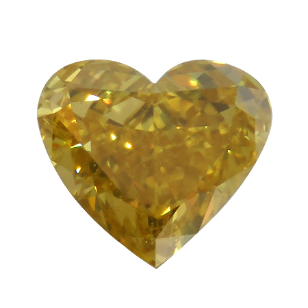 0.73 ct Heart Shape Diamond : Fancy Deep Yellow / SI2