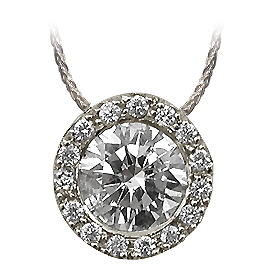 18K White Gold Drop Pendant : 0.56 cttw Diamonds