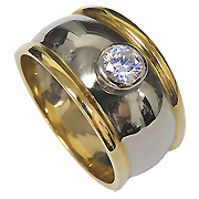 14K Two Tone 0.36ct Diamond Ring