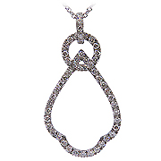 14K White Gold 0.75cttw Diamond Pendant