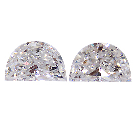 1.95 cttw Pair of Half Moon Natural Diamonds : E / SI1-2