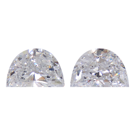 0.99 cttw Pair of Half Moon Diamonds : F / SI1