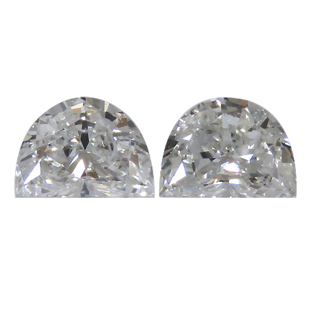 0.71 cttw Pair of Half Moon Diamonds : F / SI1