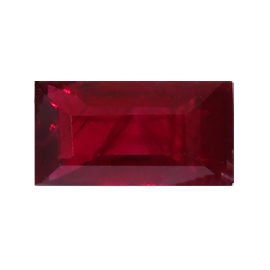 1.17 ct Emerald Cut Ruby : Deep Rich Red