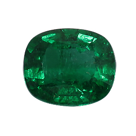 1.44 ct Cushion Cut Emerald : Deep Rich Green
