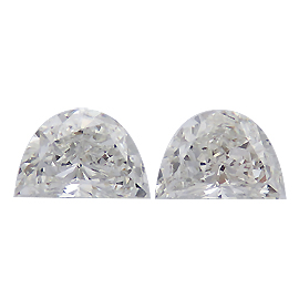 0.86 cttw Pair of Half Moon Diamonds : H / VS2