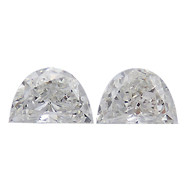 0.86 cttw Pair of Half Moon Natural Diamonds : H / VS2