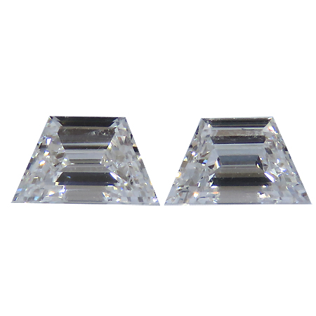 0.71 cttw Pair of Trapezoid Diamonds : F / VS2