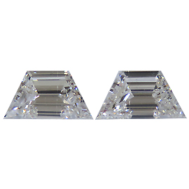 0.72 cttw Pair of Trapezoid Diamonds : G / VS2