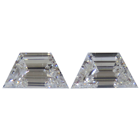 0.72 cttw Pair of Trapezoid Diamonds : G / VS2