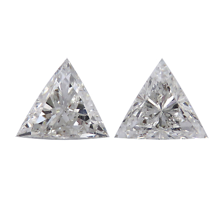1.05 cttw Pair of Trillion Natural Diamonds : F / SI1