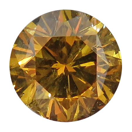1.63 ct Round Diamond : Fancy Deep Brownish Orangy Yellow / SI3