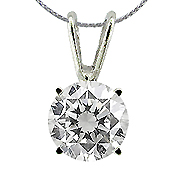 14K White Gold 0.25 ct. Diamond Pendant w/20" Chain