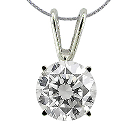 14K White Gold Solitaire Pendant w/20" Chain : 0.25 ct. Diamond