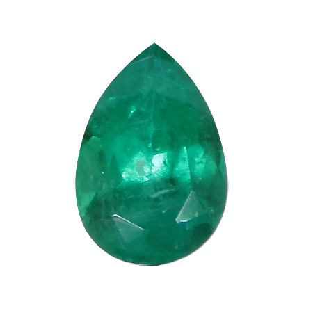 0.47 ct Pear Shape Emerald : Fine Grass Green