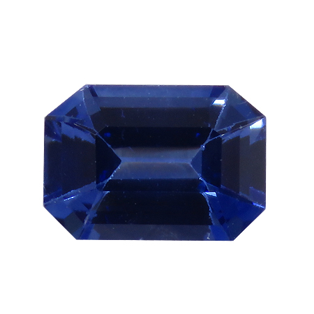 0.87 ct Emerald Cut Blue Sapphire : Cornflower Blue
