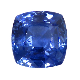 1.32 ct Cushion Cut Blue Sapphire : Deep Rich Blue