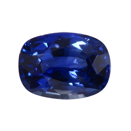 1.51 ct Cushion Cut Blue Sapphire : Rich Royal Blue