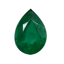 0.74 ct Pear Shape Emerald : Rich Green