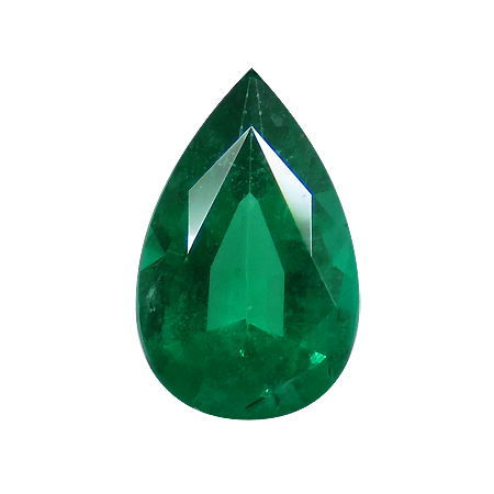 0.69 ct Pear Shape Emerald : Deep Rich Green