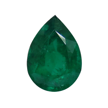 0.71 ct Pear Shape Emerald : Rich Green