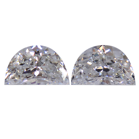 0.95 cttw Pair of Half Moon Diamonds : F / SI1-VS