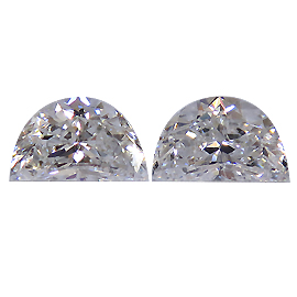 0.95 cttw Pair of Half Moon Natural Diamonds : F / SI1-VS