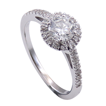 14K White Gold Multi Stone Ring : 0.72 cttw Diamonds