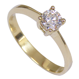 18K Yellow Gold Solitaire Ring : 0.50 ct Diamond