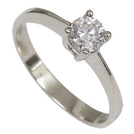 18K White Gold Solitaire Ring : 0.50 ct Diamond