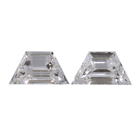 0.62 cttw Pair of Trapezoid Diamonds : F / VS2