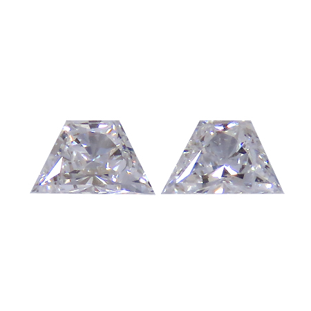 0.18 cttw Pair of Trapezoid Diamonds : D / VS1