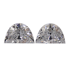 0.50 cttw Pair of Half Moon Natural Diamonds : F / VS2