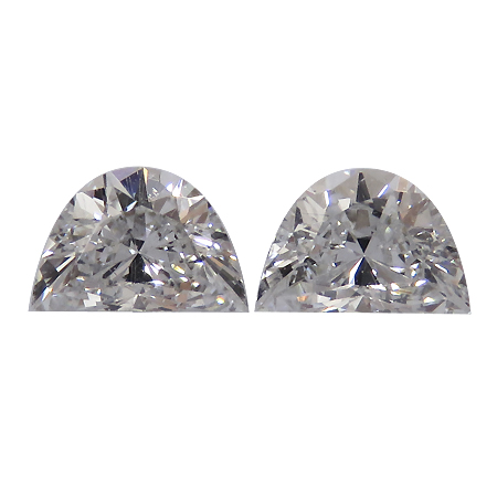 0.51 cttw Pair of Half Moon Natural Diamonds : F / VS2
