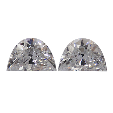 0.50 cttw Pair of Half Moon Natural Diamonds : F / VS2