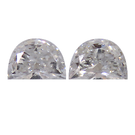 0.27 cttw Pair of Half Moon Diamonds : E / VS2